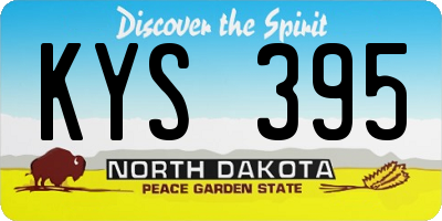 ND license plate KYS395
