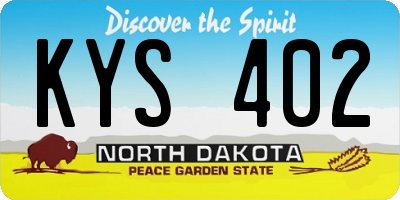 ND license plate KYS402
