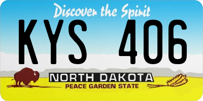 ND license plate KYS406