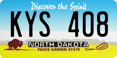ND license plate KYS408