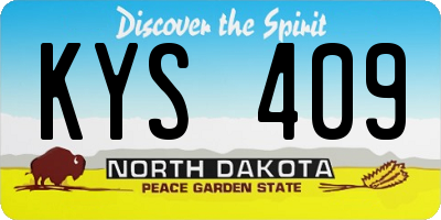 ND license plate KYS409