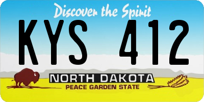 ND license plate KYS412