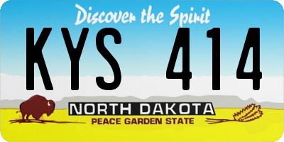 ND license plate KYS414