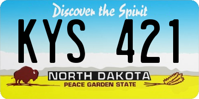 ND license plate KYS421