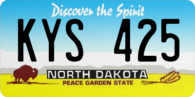 ND license plate KYS425