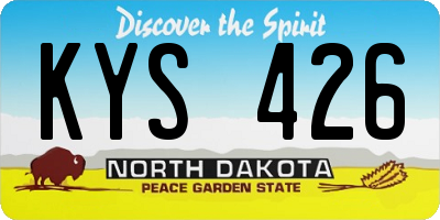 ND license plate KYS426