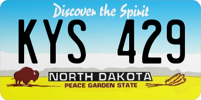 ND license plate KYS429