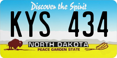 ND license plate KYS434