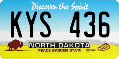 ND license plate KYS436