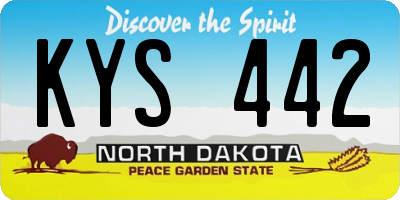 ND license plate KYS442
