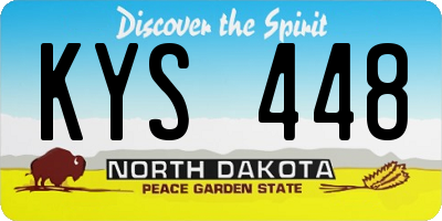 ND license plate KYS448