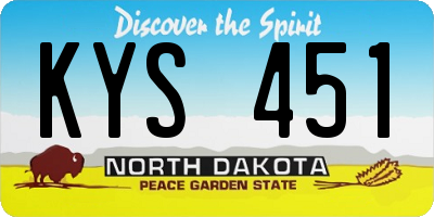 ND license plate KYS451