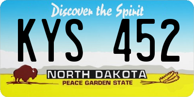 ND license plate KYS452
