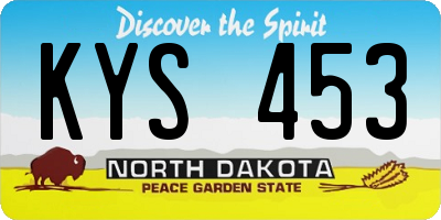 ND license plate KYS453