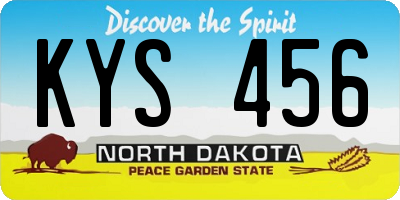 ND license plate KYS456