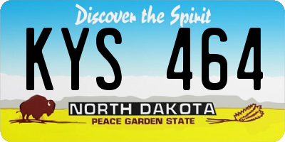 ND license plate KYS464