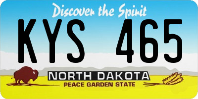 ND license plate KYS465