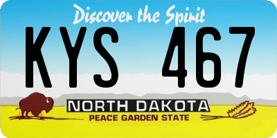 ND license plate KYS467