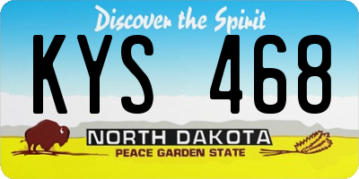 ND license plate KYS468