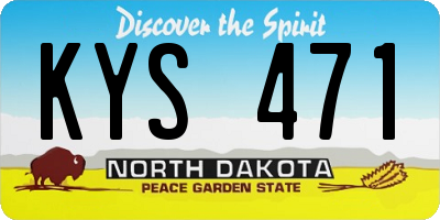 ND license plate KYS471