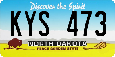 ND license plate KYS473
