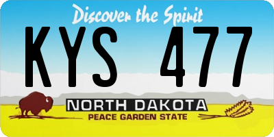 ND license plate KYS477