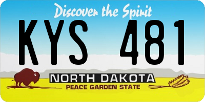 ND license plate KYS481
