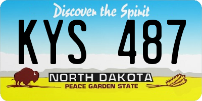 ND license plate KYS487