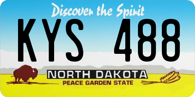 ND license plate KYS488