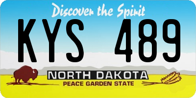 ND license plate KYS489