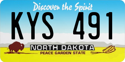 ND license plate KYS491