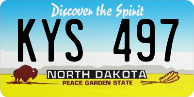 ND license plate KYS497
