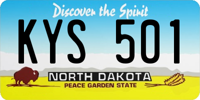ND license plate KYS501