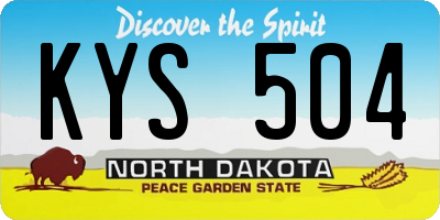 ND license plate KYS504