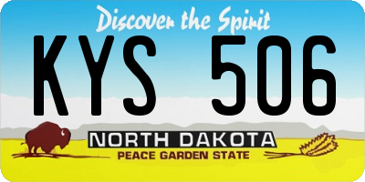ND license plate KYS506