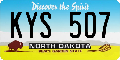 ND license plate KYS507