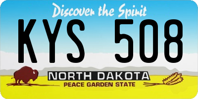 ND license plate KYS508