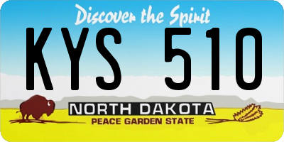 ND license plate KYS510