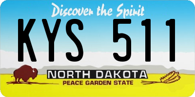 ND license plate KYS511