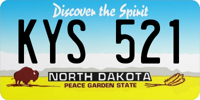 ND license plate KYS521