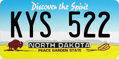 ND license plate KYS522