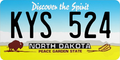 ND license plate KYS524