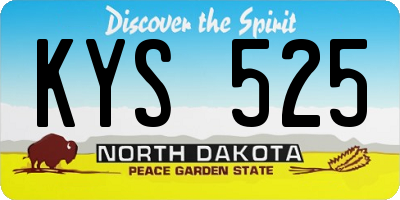 ND license plate KYS525