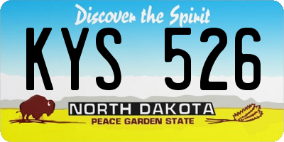 ND license plate KYS526