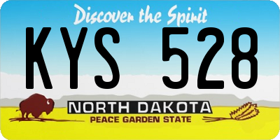 ND license plate KYS528