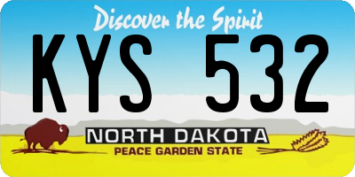 ND license plate KYS532