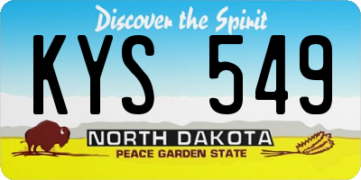 ND license plate KYS549