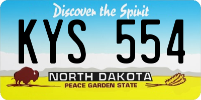 ND license plate KYS554