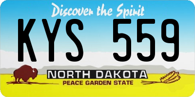 ND license plate KYS559