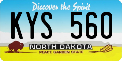 ND license plate KYS560